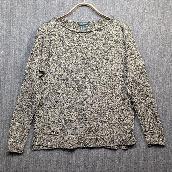 Vintage LRL Ralph Lauren Sweater Womens Large Rolled Hem Marled Prep Minimal - Picture 1 of 10